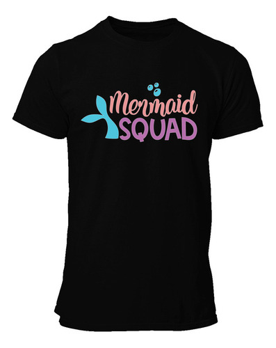 Playera Negra Mermaid Squad Linda Sirena