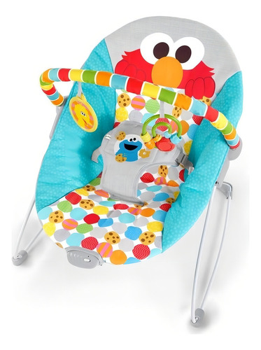 Silla Mecedora Bebe Bouncer Bright Starts Spot Elmo Color Gris-Azul 11629