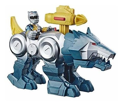 Playskool Heroes Power Rangers Silver Ranger Y Wolf Zord 2 P