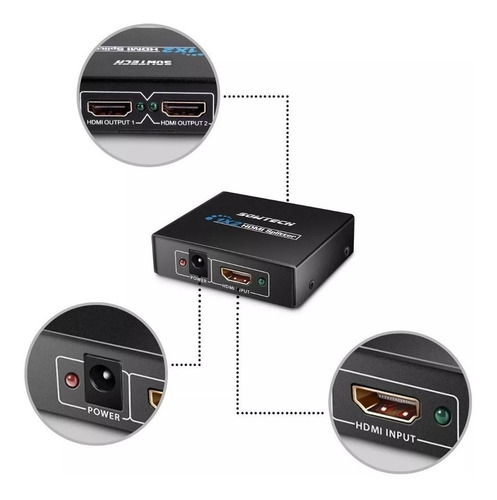 Splitter Hdmi Activo 1x2 Tv Led Lcd 3d Version 1.4 1080p Ps3