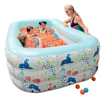 Comprar Alberca Inflable Familiar Piscina Para Niños Rectangular 210 Color Azul Marino