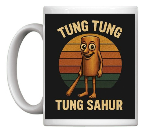 Tung Tung Sahur Italian Brainrot Taza Cappuccino Assassino Blanco Modelo 2