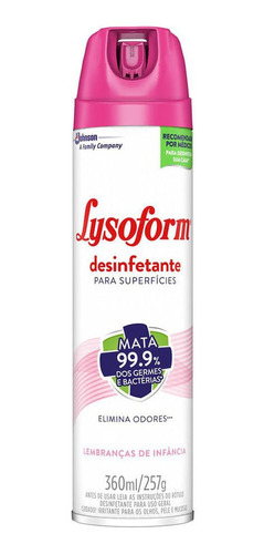 Desinfetante Lysoform Aerossol Lembrança De Infância 360ml