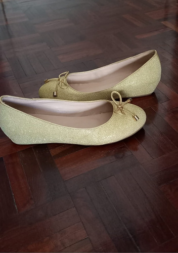 Zapato Balerina Dorado