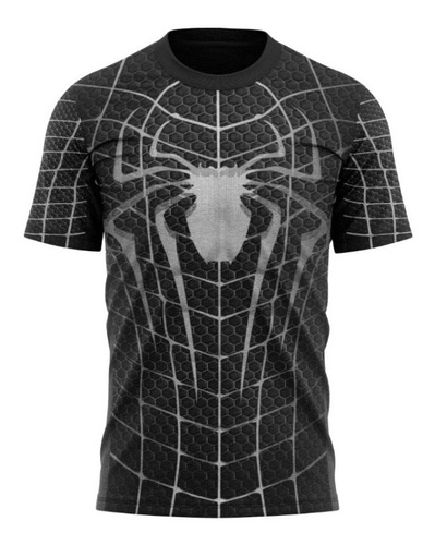 Imagem 1 de 4 de Homem Aranha Black - Camiseta Adulto - Tecido Dryfit