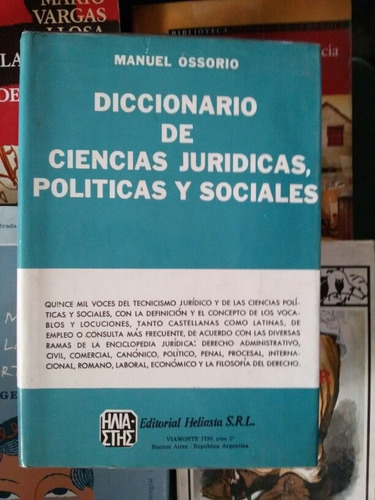 Diccionario De Ciencia Jurídica Política. Manuel Ossorio