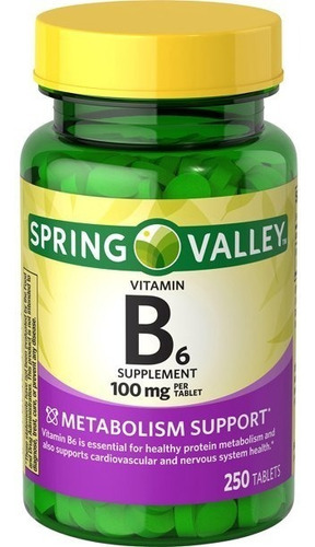 Vitamina B6 100mg Premium Metabolismo 250 Tabletas Eg B52 Sabor Sin Sabor