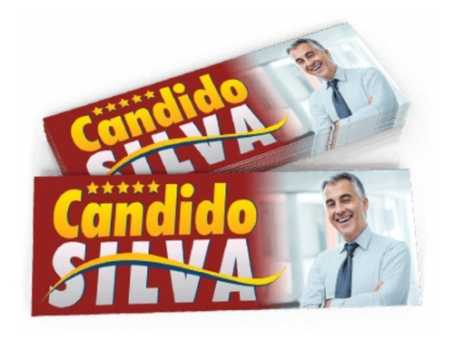 50 Adesivo Campanha Política Eleições Carro Caminhão 30x10cm