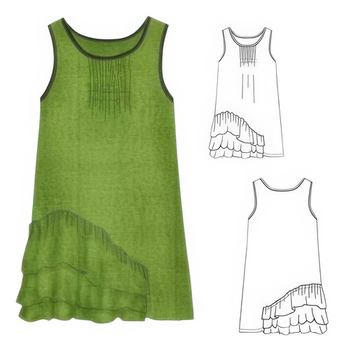 Moldería Textil Unicose -  Vestido Vuelos Niña 1204