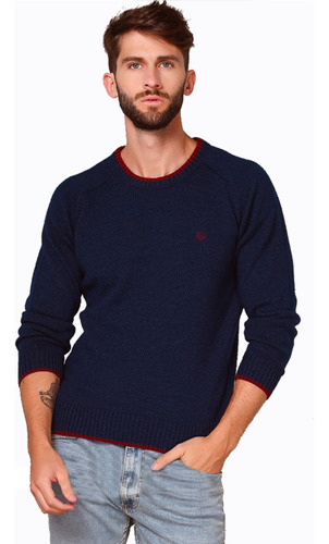 Sweater Liso Hombre Saco Pullover Cuello Redondo Kierouno