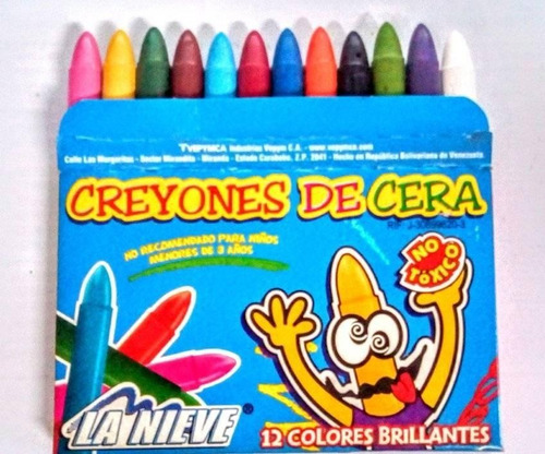 Creyones De Cera Brillantes 12 Colores. La Nieve Precio 2 Un