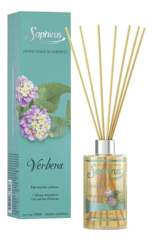 Difusor Saphirus Con Varillas Fragancia Verbena x 125ml