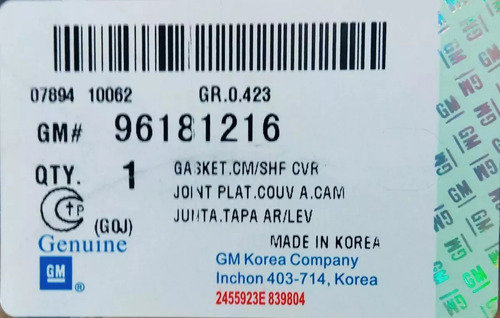 Empacadura Montana Meriva Corsa 1.8 Camara Amianto Gm Korea 