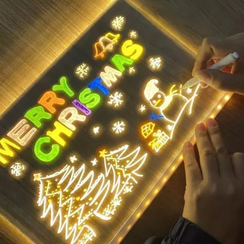 Gv Tablero De Notas Led De Color Pizarra Transparente