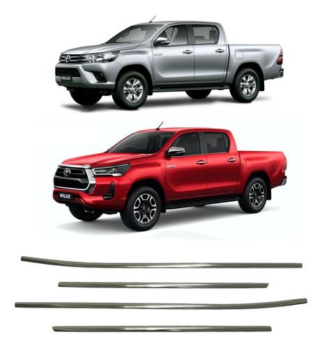 Lamevidrios Cromados Toyota Hilux Revo - Rocco 2017-2023