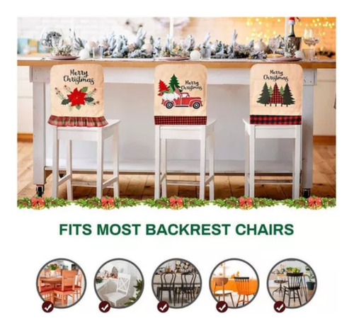 Funda Para Silla De Comedor Con Decoración Navideña De 3 Pie