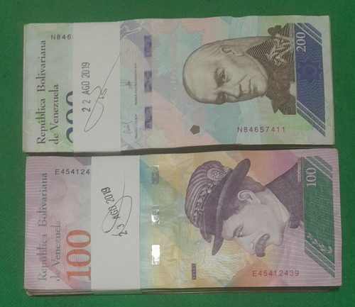 Fajo De Billetes 100 Y 200 Bolivares Soberanos (circulados)