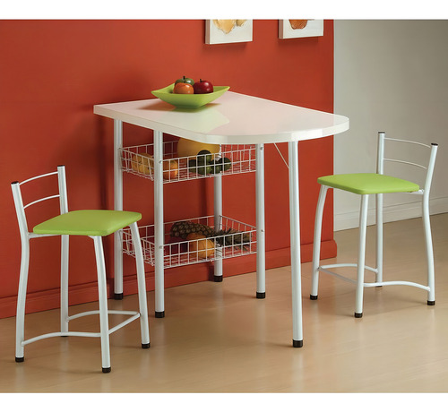 Conjunto De Mesa Com 2 Cadeiras Amanda Verde