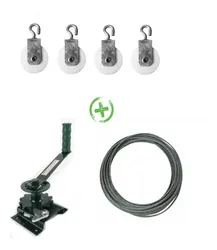 Comprar Kit Catraca Lev C/ 04 Roldanas 40+20 M Cabo De Aço 3.2 Revs no Mercado Livre