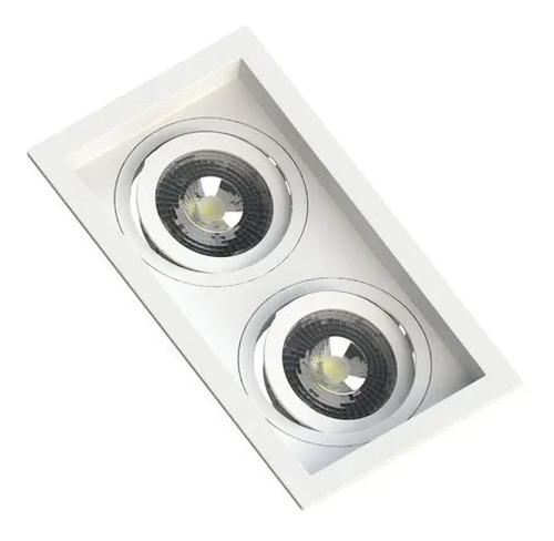 Spot Embutir Par20 Recuado Duplo+ Lampada Led 4,8w Kit 2