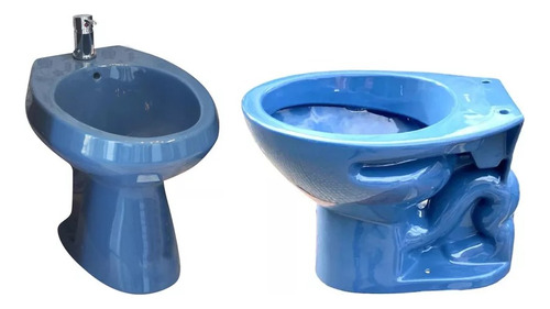 Inodoro Corto ,bidet 1  Azul Piedra Olmos, Saldo Deposito. 