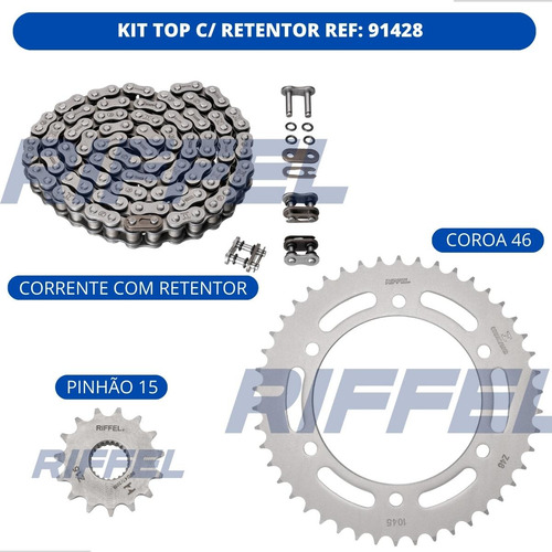 Kit Relação Ys 250 Fazer 2006 A 2017 Top Com Retentor Riffel