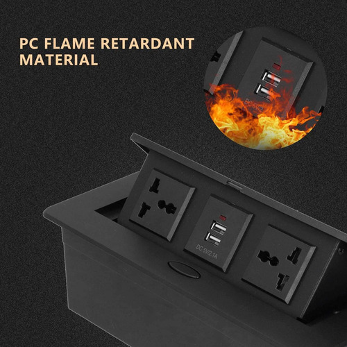 Enchufe Emergente De Mesa Doble Toma De Corriente Usb Hub Hu