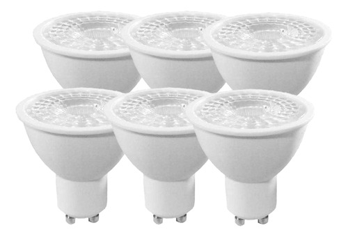 Lampara Dicroica Led 7w 580lm Gu10 220v, 38° Fria X 6 Und