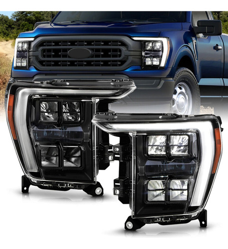 Faros Led Ford F-150 Lobo 2021 2022 2023 2024 Par Kit
