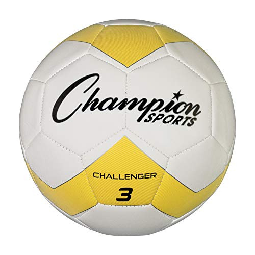 Champion Sports Challenger Soccer Ball, Size 3, Yellow/white