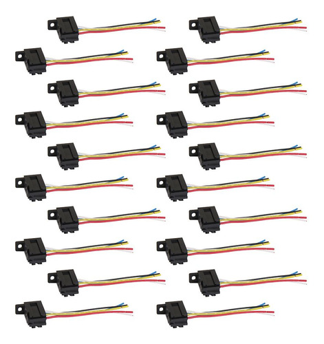 20pcs 12v 30a Relés Automotrices De 5 Pines Con Enchufe