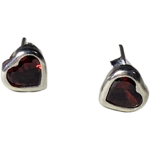 Aretes Topos Para Mujer Corazón En Plata 925 Hipoalergénicos