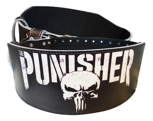 Cinto Reforzado Punisher Cinturon Hebilla Powerlifting 