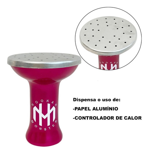 Imagem 2 de 3 de Rosh Narguile Hookah Monster Metalizado Brinde Alutag