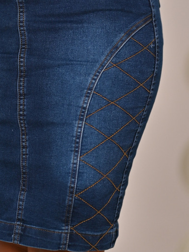 Saia Jeans Evangélica Com Elastano Anagrom Zigzag Gold039