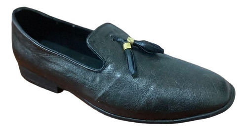 Mocasín Slipper Caballero Negro Metalico