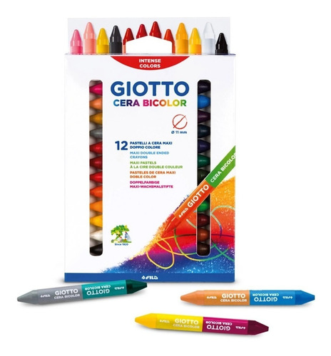 Crayones Giotto Cera Bicolor X12=24 Colores Maxi F291300