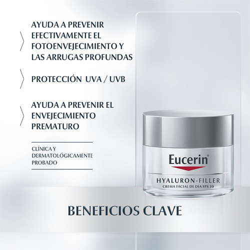 Imagen 2 de 6 de Eucerin Crema Día Fps 30+ Anti Arrugas Hyaluron Filler