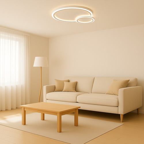 Gmh Luminaria De Led Sobrepor Sala Quarto Modelo Moderno Hadar Branco 74w 2880 Lúmens Luz Branco Quente Amarela 3000k