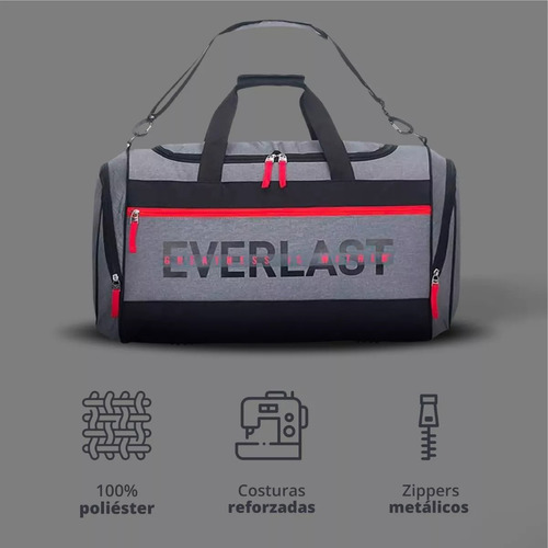Imagen 4 de 8 de Bolso Deportivo Everlast Gym Boxeo Reforzado Viajes Cortos
