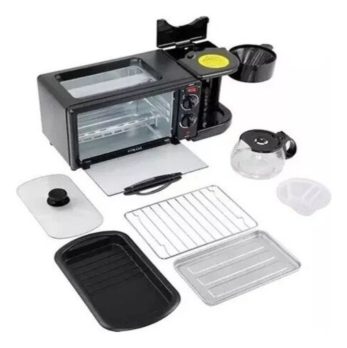Máquina Para Hacer Desayuno 3 En 1 Horno Cafetera Sarten