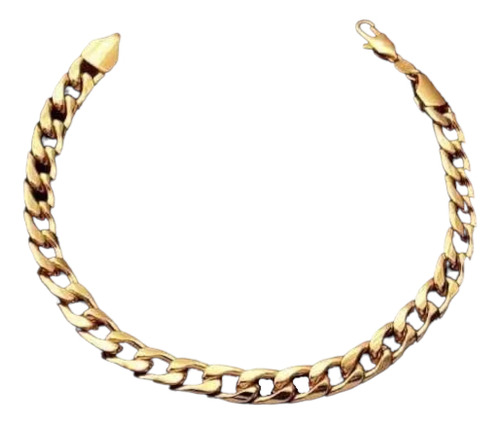 Pulseira Masc 5mm Banhada Ouro 18k 20cm Certificado Ref: P19