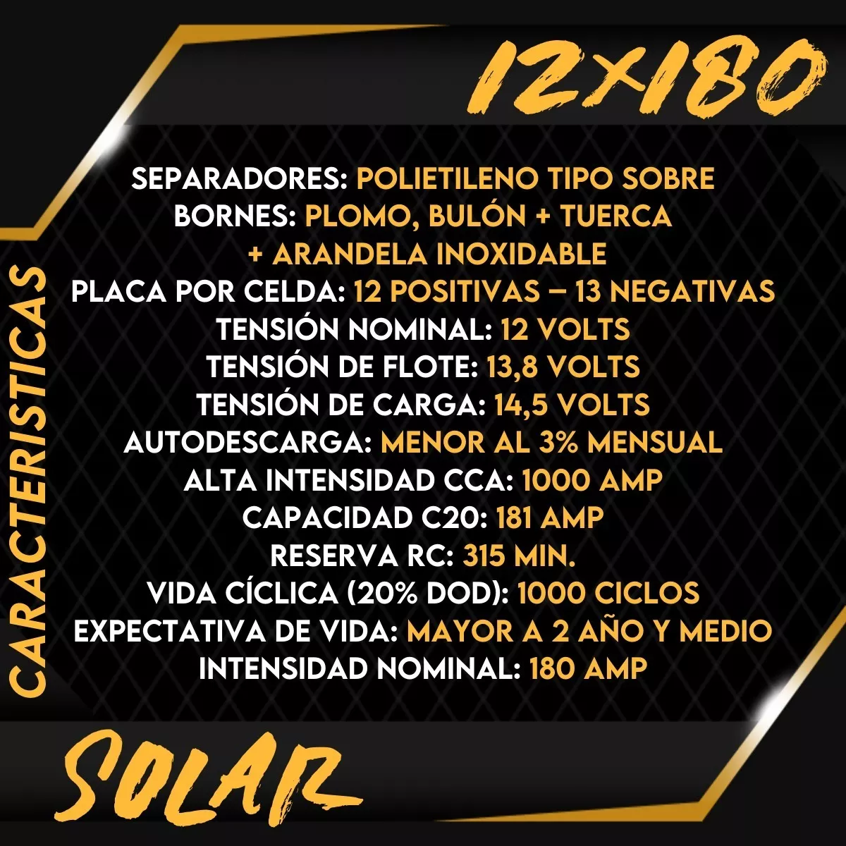 Bateria Solar/ciclo Profundo/ Eolica Power Stroke 12x180 Lm