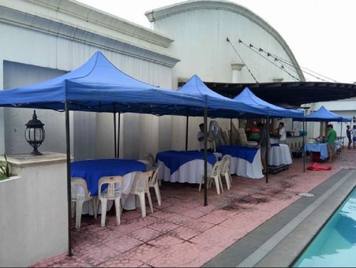 Tenda de gazebo dobrável reforçada 3 x 3 Union Metallic Color Blue