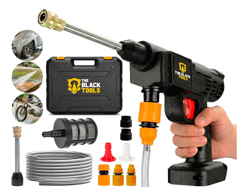 Lavadora Lava Jato Portátil Pressão sem fio + maleta moto carro ar jardim Tpw600_sb The Black Tools