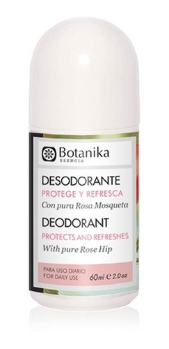 Imagen 1 de 2 de Desodorante roll on rosa mosqueta natural Botanika 60ml