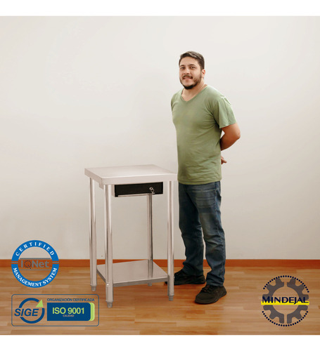 Mesa De Cobro Acero Inox Con Caja Para Dinero Mindejal