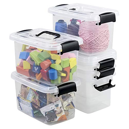 Caja De Plástico Transparente Tapa, Caja De 5.5 Cuarto...