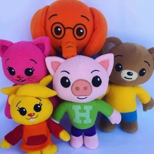 Set 5 Peluches De Amigos De Plim Plim 30 Cm Juguetes Niños