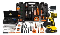 Comprar Furadeira Parafusadeira De Impacto 2 Baterias 21v 3\u002F8 Com Kit Jogo De Ferramentas 169 Peças Com Maleta The Black Tools TB-21PX-169P Cor Preto